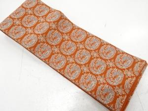 アンティーク　抽象模様織り出し半幅帯（着用可）